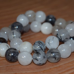 Tourmalinated Quartz Bracelets 12mm Shiny