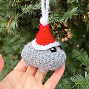 Christmas Crochet Mini Sad Coquette Hamster Meme Ornament- TikTok Coquette Hamster, Crochet Cute Hamster, Crochet Sad Hamster, Cute Hamster