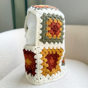 Granny Square Crochet Balaclava, Granny Square Balaclava, Unisex Balaclava, Ski Hat, Fashion Balaclava