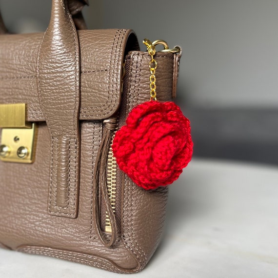 Mother's Day Crochet Rose Keychain - Rose Flower Keychain
