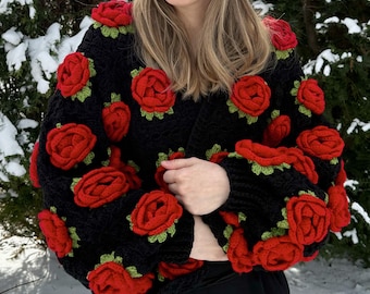 トップス andmary Rosie flower knit tops ANDMARY】Rosie flower knit tops