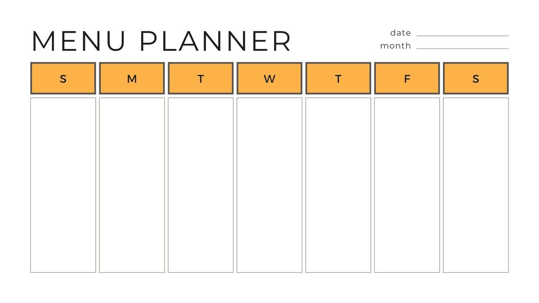 Weekly Menu Planner- 4 Week Rotation - Etsy