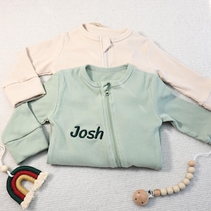 Embroidered Newborn Gift,Personalised Button Ribbed Romper,Name Announcment or Baby Shower Present,Christmas onesie