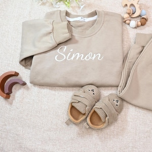 Baby Shower Gifts,Personalized Crewneck Sweater Jogger,2 Piece Lightweight Set,Baby Gift Set Gender Neutral, New Parents Gift