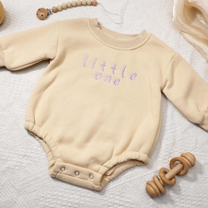 Oversized Sweatshirt Bodysuit with Name,Bubble Sweatshirt Romper,Bubble Sweater Bodysuit with little one,Newborn gift