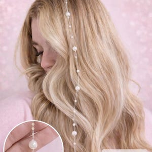 Ivory Pearl Beaded Clip-In Hair Extension – Boho Wedding Braid Jewelry (2 Pack)