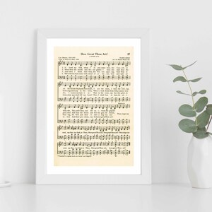 How Great Thou Art! 8x10 Sheet Music Print Hymn Wall Art Home Decor