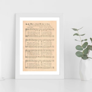 What a Friend We Have in Jesus 8x10 Sheet Music Print Hymn Wall Art Home Decor