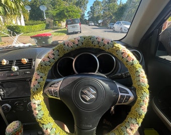 Crochet Steering Wheel Cover