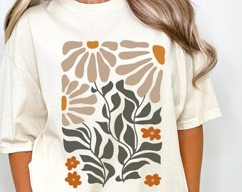 Comfort Colors Boho Wildflowers Tshirt,Boho Flowers Shirt,Flowers Shirt,Floral Nature Shirt,Art Nouveau Art Deco Shirt,Flowers Lover Graphic