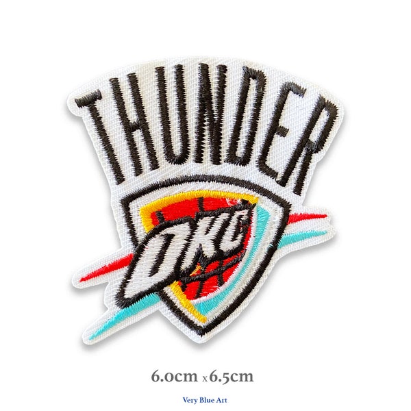 Écusson brodé de l'équipe sportive de basket-ball Thunder d'Oklahoma City avec support thermocollant