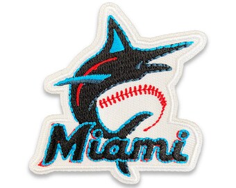 Miami Marlins Patch Baseball Embroidered Iron On 2.5x2.5"