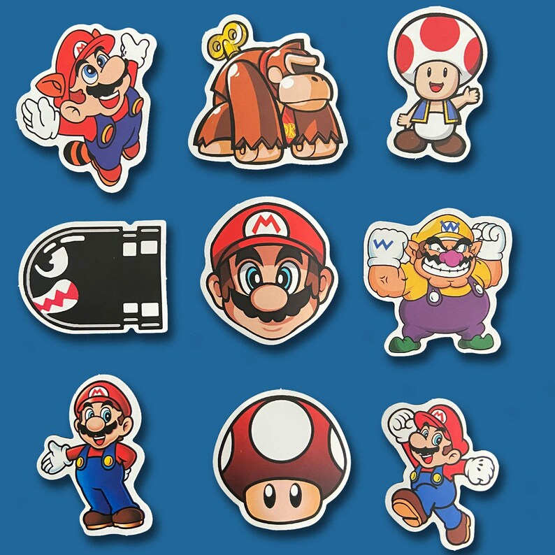 Mario Sticker Pack, , Nintendo, Super Mario, Waterproof Vinyl Decals ...