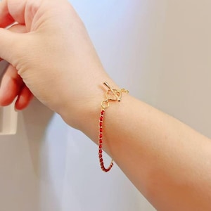 Personalized String Bracelet–Custom Red Handwoven Bracelet,wood Koi Charm Friendship Bestie Good Luck,Lucky Protection Gifts For her