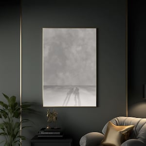 Abstract human shadows wall art. Modern human figure print. Unique gift home decor. Neutral colors wall art.