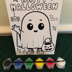 Halloween Paint Canvas Kit, Halloween Activity, Halloween Party Favor, Gift Bag Favor, Childs Party Favor, Painting Activity, Paint Party