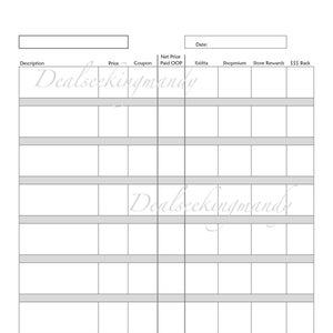 Coupon Tracker Spreadsheet