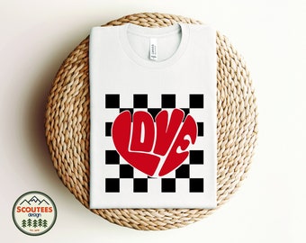 Checkered Love Valentine SVG - Romantic Heart Pattern Digital Download - SVG file - PNG - Cricut