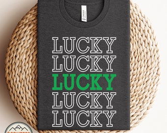 Lucky Lucky Lucky SVG Design - St. Patrick's Day Cricut Cutting File - DIY Shamrock Crafts - Lucky Charm - Instant Download