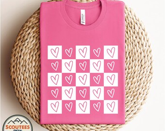Checkered Valentines SVG, Hearts Svg, Trendy Love png, Love SVG, Checkered Valentines, Heart Shirt Design,  Retro Love Cut File Cricut