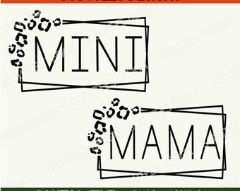 Mama en mini luipaard SVG-png-bestand | Bijpassende mama- en babyontwerpen | Digitale download: ik ben mama en ik