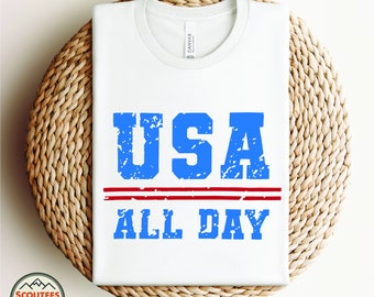 USA All Day Patriotic SVG & PNG Digital Download for Cricut Silhouette