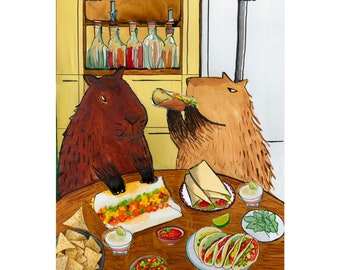 Capybara's Eating Mexican Food - Print