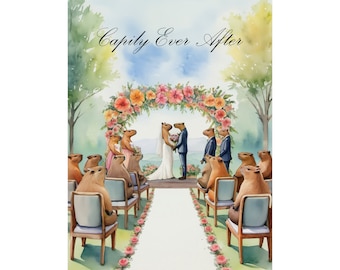 Capybara Wedding PERSONALISED wedding gift - Print