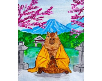 Capybara Meditating - Print