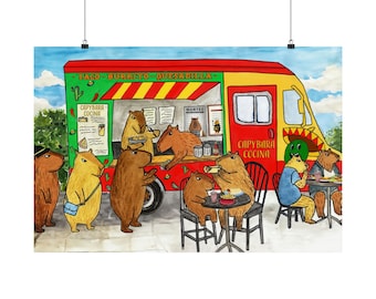 Capybara Mexican Food Truck  - Print