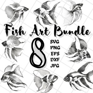 Betta Fish SVG Bundle, Betta Fish Clipart, Betta Fish Collectors, Betta Fish, Betta Fish Vector, Betta Fish Cut File, Animal SVG