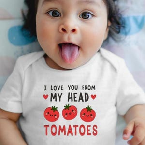 Funny Baby Bodysuit, Cute Tomatoes Baby Onesie, I Love You Baby Bodysuit, Tomato Baby Shower Gift, Fruit Vegetable Baby Romper, Baby Gift