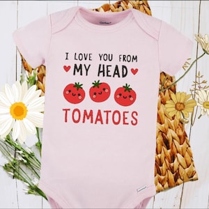 Cute Tomatoes Baby Onesiee, I Love You From My Head Tomatoes Baby Bodysuit, Cute Tomato Baby Shower Gift, Fruit Vegetable Baby Romper