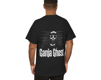 T-shirt met spookmerk Ganja | Kleding marihuanablad stoner