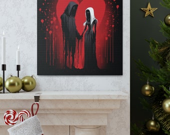Spooky Loved Ones Valentines Day Dark Art Gift Canvas Print