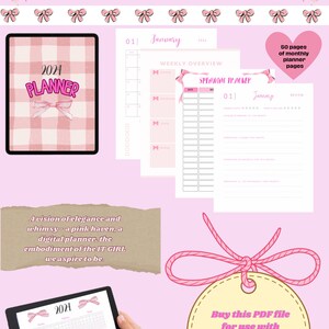 2024 rosa femininer persönlicher digitaler Planer