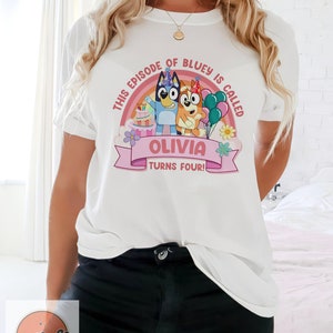 Personalized Bluye Birthday Shirt, Bluye Birthday Girl Shirt, Custom Bluye Family Shirts, Bluye Bingo Birthday