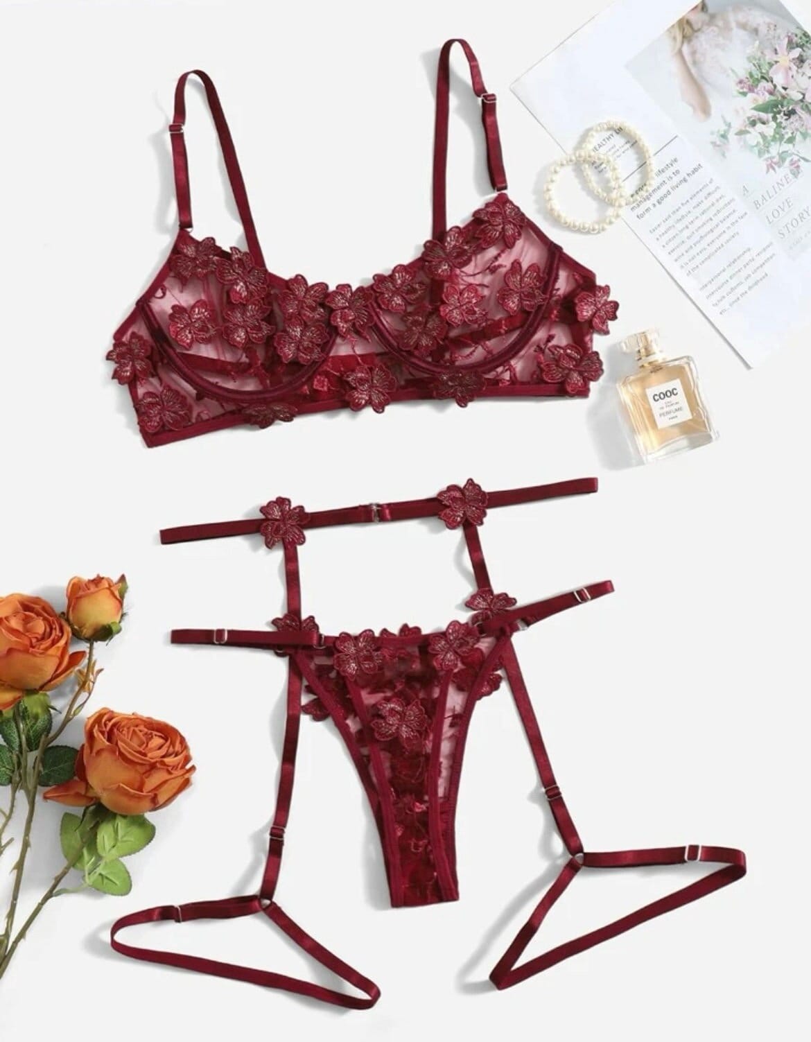 Wine Red Lingerie 