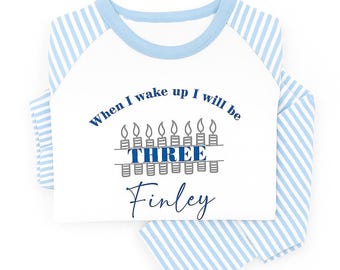 Pijamas de cumpleaños personalizados para niños