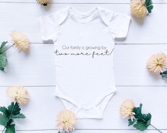 Chaleco de bebé personalizado, anuncio de embarazo, familia en crecimiento