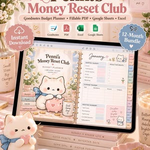 Digital Budget Planner GoodNotes Compatible, Google Sheets Budget Tracker, iPad Finance Planner, Editable Monthly Budget Bundle