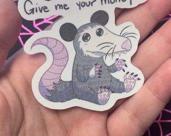 Money Opossum - Glossy Sticker