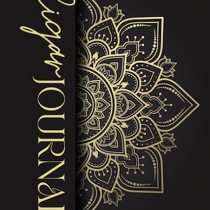May include: A black and gold journal cover with the text "Craft Journal" in gold lettering. The cover features a decorative mandala design in gold.