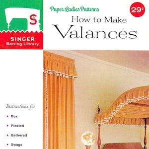 How to Make Volant Drapes • 1960s Vintage Nähbuch PDF • Vorhänge Wohndekor • 1960