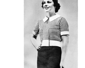 1930s Crochet Pattern PDF • Bust 34" • Women's Crochet Dress, Skirt, Blouse, Crocheted Suit • 1937