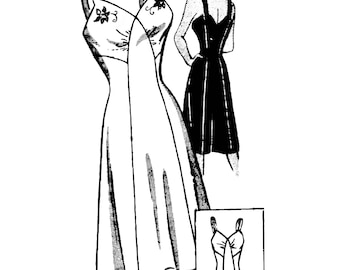 Schnittmuster für ein Unterkleid im Stil der 1940er Jahre (PDF) • Brustumfang 91 cm • Besticktes Unterkleid für Hochzeiten • 1949