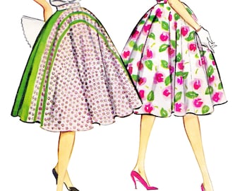 Schnittmuster für einen Tellerrock im Stil der 1950er Jahre (PDF) • Taillenumfang 63,5 cm • Längen: Ballerina, Teelänge, Midi • 1959