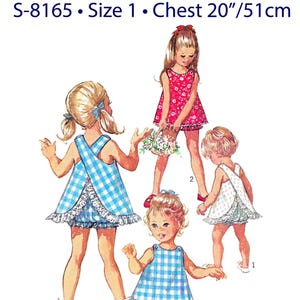 Vintage Baby Schnittmuster PDF • Größe 1 Jahr / 12 M / 12 Monate • Überkreuz Top