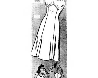1940s Slip Dress Sewing Pattern PDF • Bust 36" • Wedding Lingerie, Embroidered Slip Embroidery • 1946