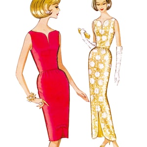 Modello di cucito anni &#39;60 PDF Modello di cucito vintage anni &#39;60 • Abito da cocktail, abito da sposa, abito lungo, abito da sera, abito da ballo di gala • Busto 34&quot;/86 cm • 1964